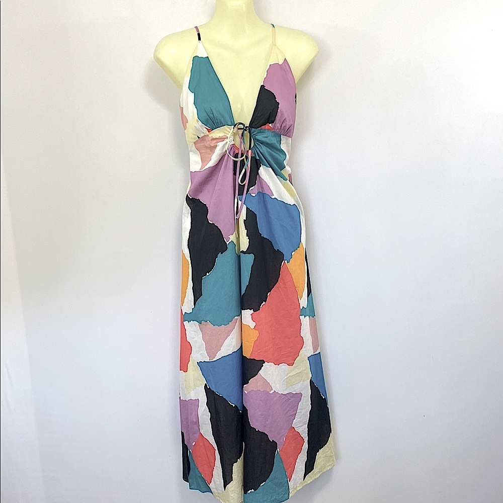 Rails Colorful Abstract Midi Dress - image 1